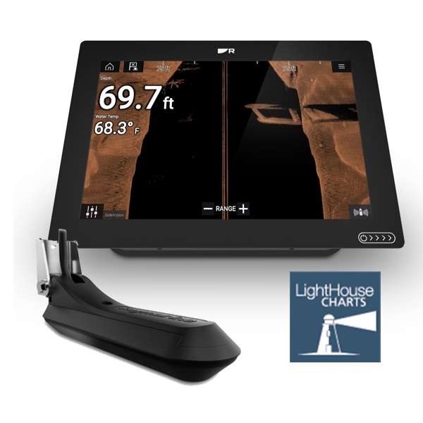 Raymarine AXIOM+ 12 RV MFD With Integrated RealVision 3D Sonar and RV-100 Transducer and LightHouse Download Chart